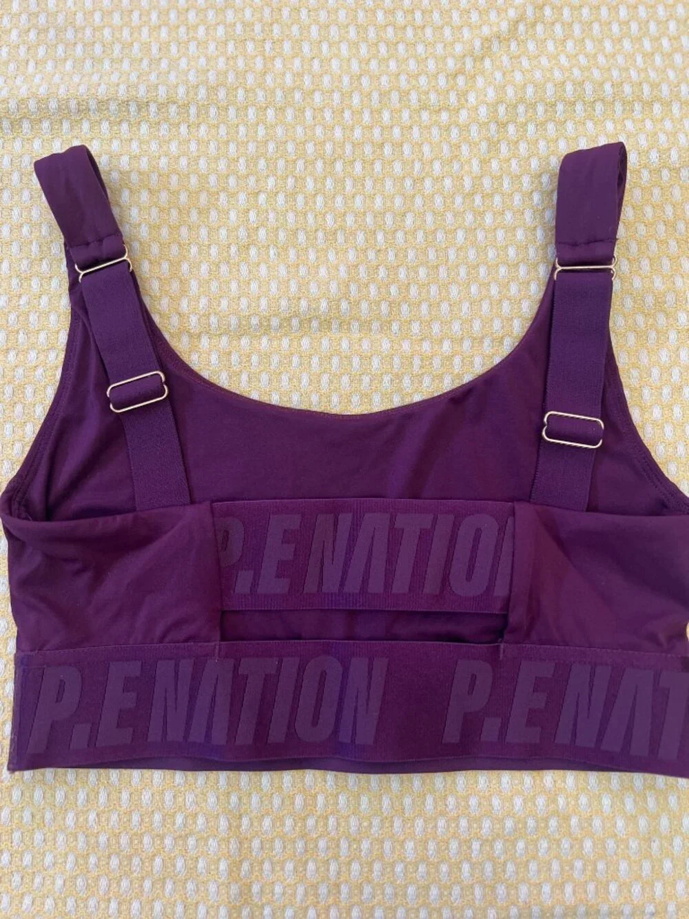 P.E. Nation Purple Logo Band Adjustable Strap Sports Bra XS